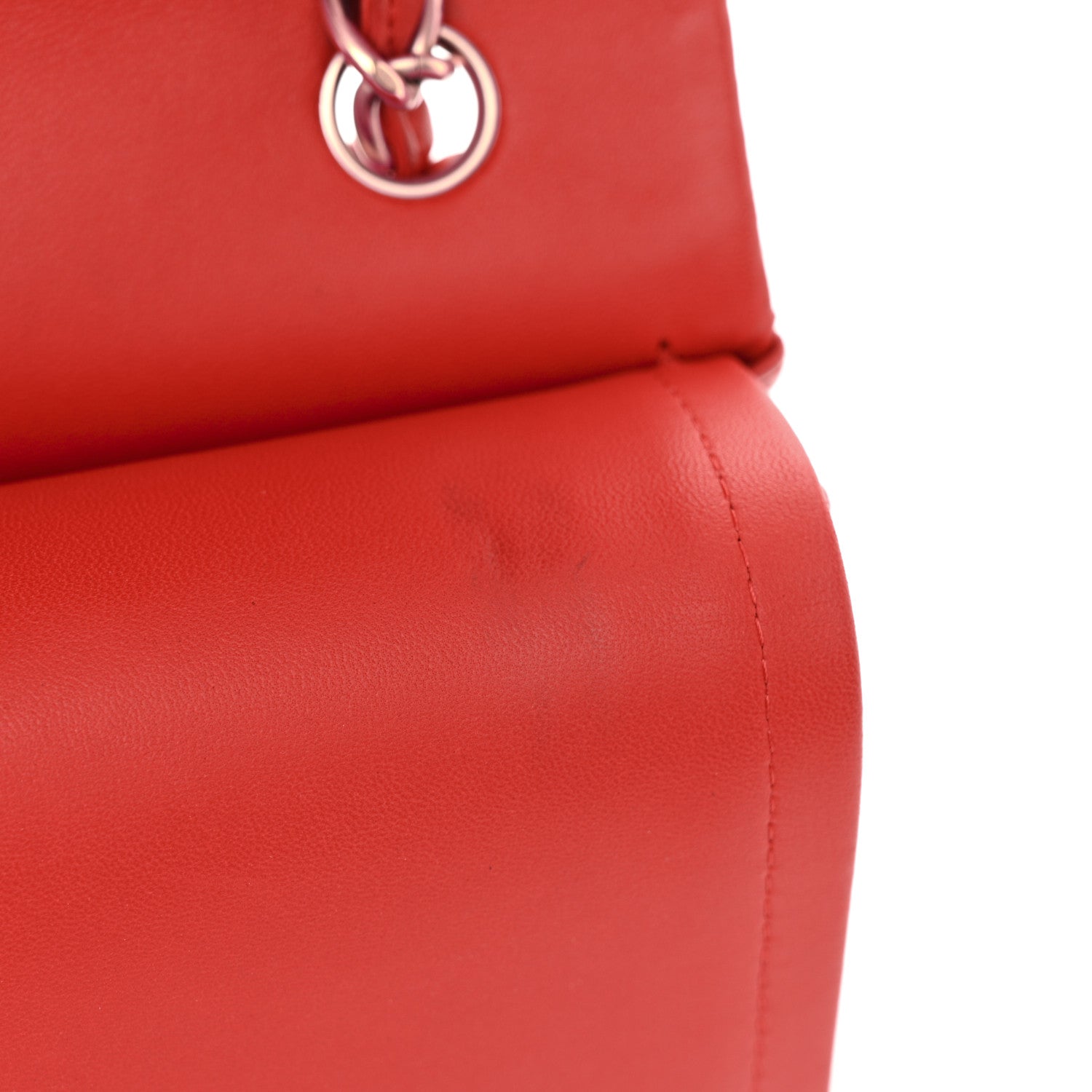 Chanel Lambskin Quilted Jumbo Double Flap Red 11 of 16
