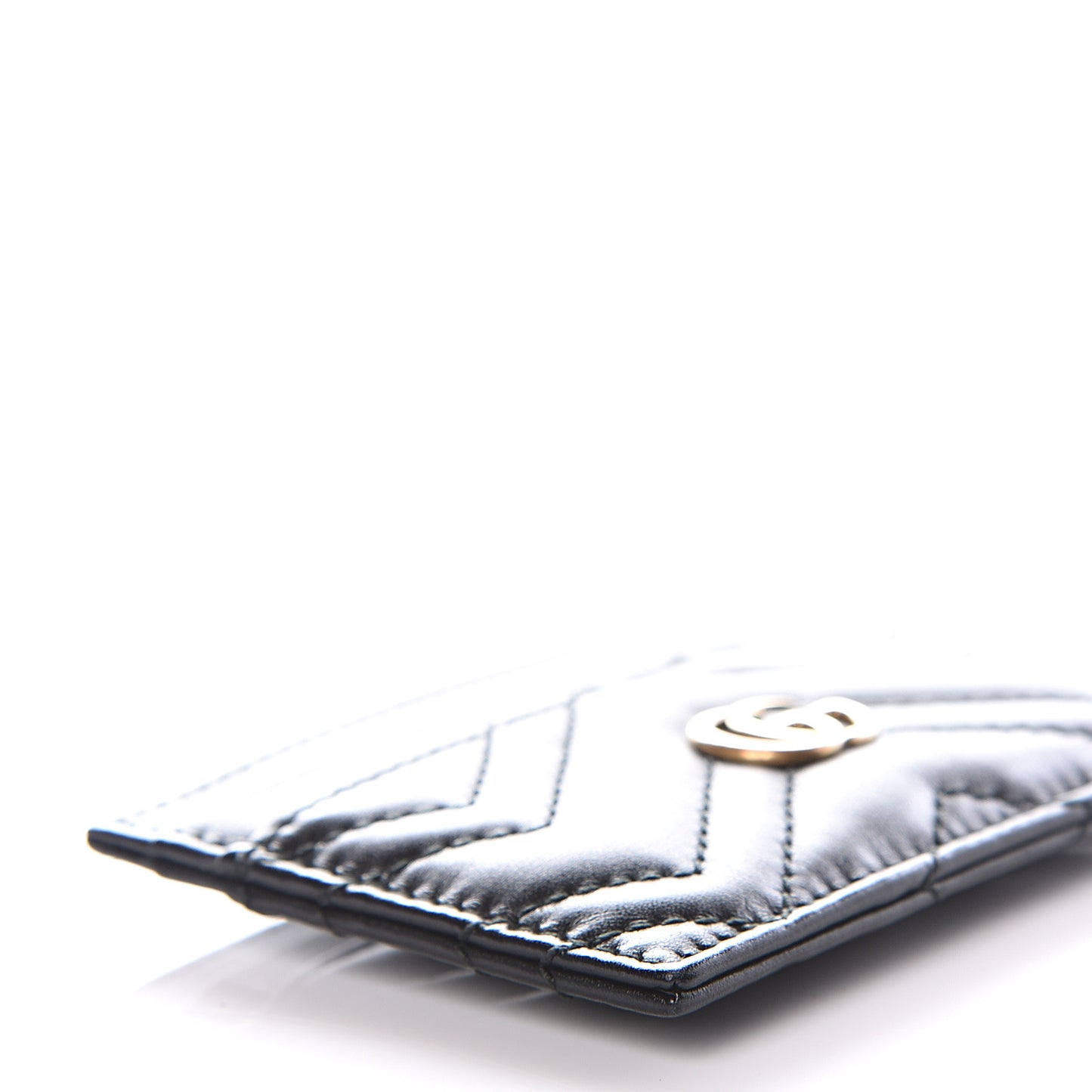 Calfskin Matelasse GG Marmont Card Holder Black