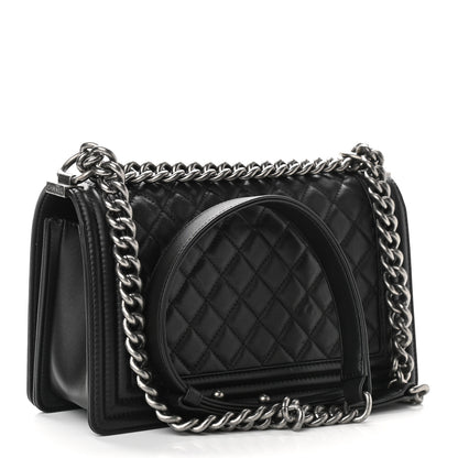 Chanel Calfskin Quilted Medium Boy Flap Black 3 of 11