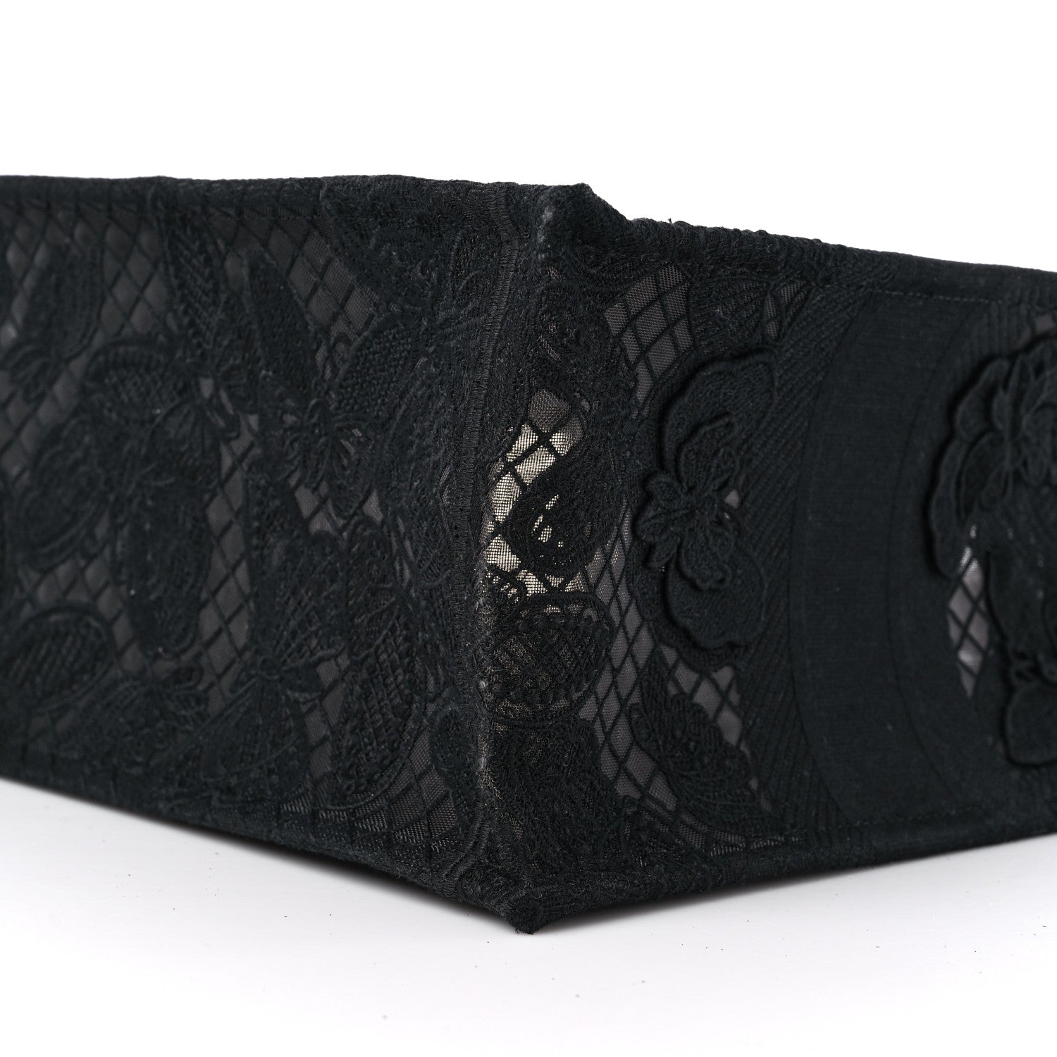 Christian Dior Embroidered 3D Macrame D-Lace Butterfly Medium Book Tote Black Multicolor 9 of 10