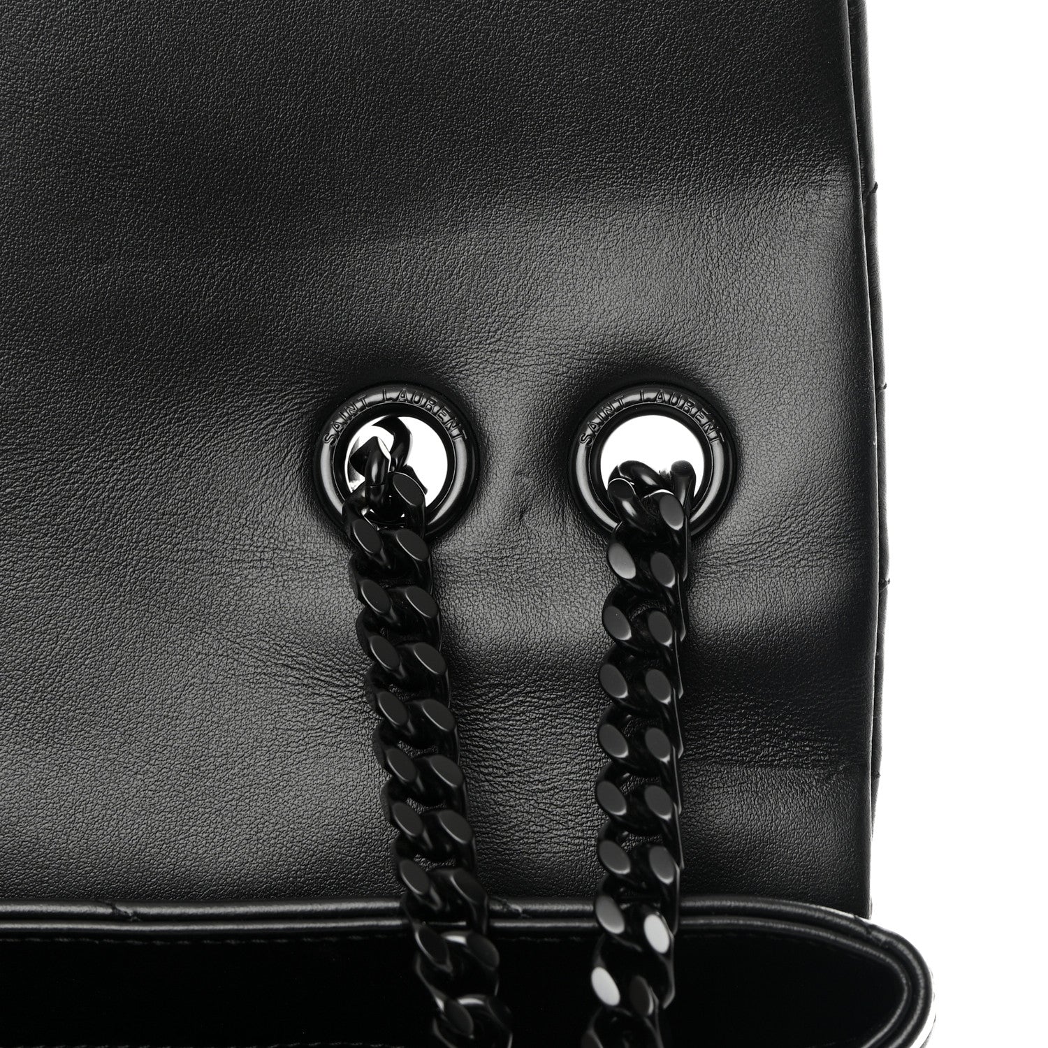 Saint Laurent Calfskin Y Quilted Monogram Monochrome Large Loulou Chain Satchel Black 12 of 17