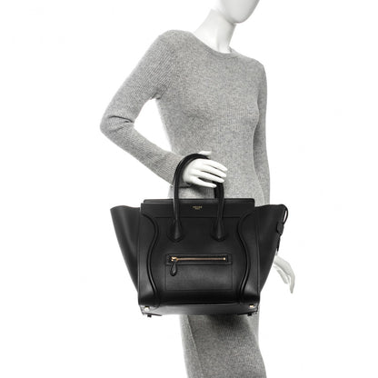 Celine Smooth Calfskin Mini Luggage Black 2 of 7