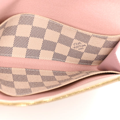 Louis Vuitton Damier Azur Emilie Wallet Rose Ballerine 5 of 9