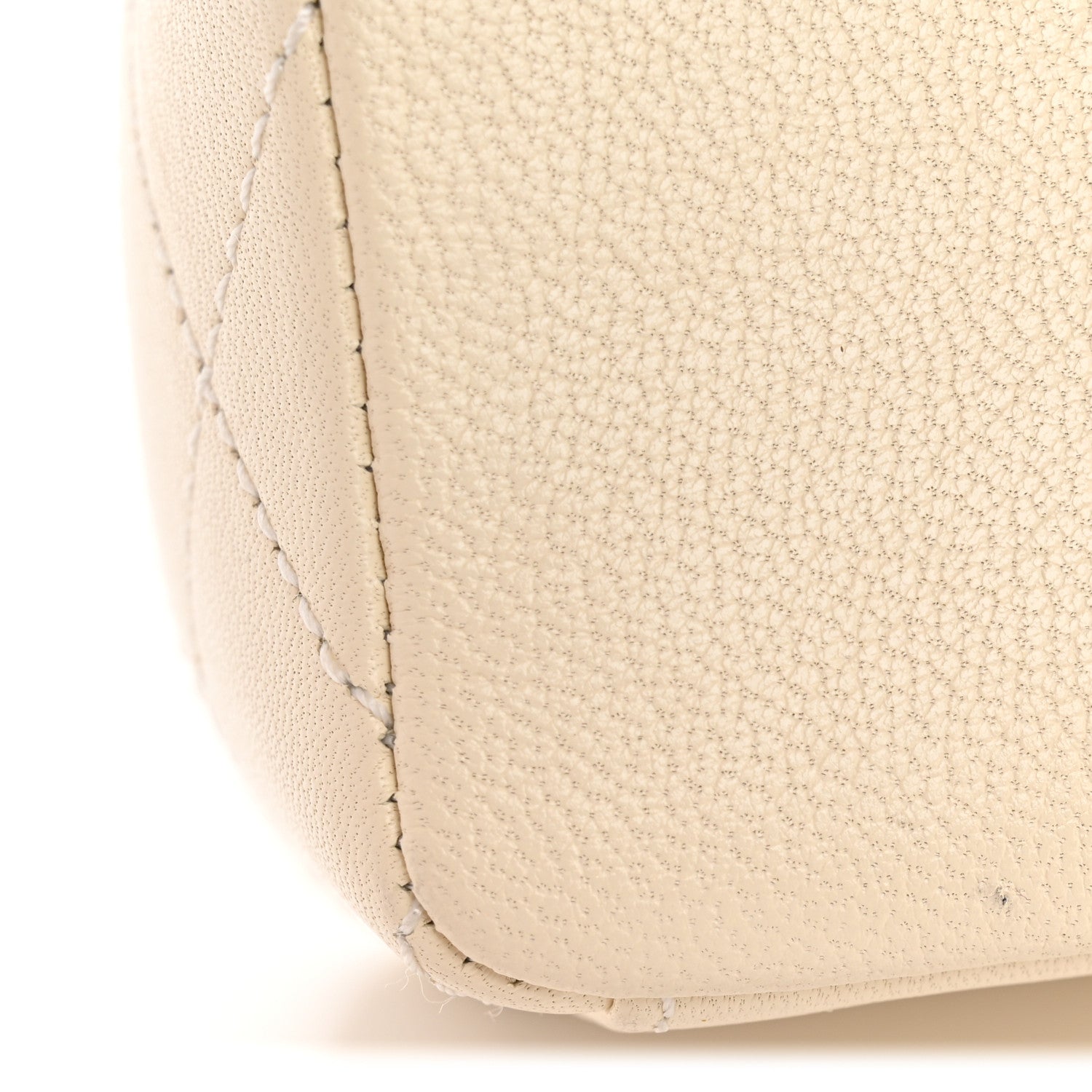 Chanel Sheepskin Quilted Medium Vintage Mademoiselle Flap White 14 of 15