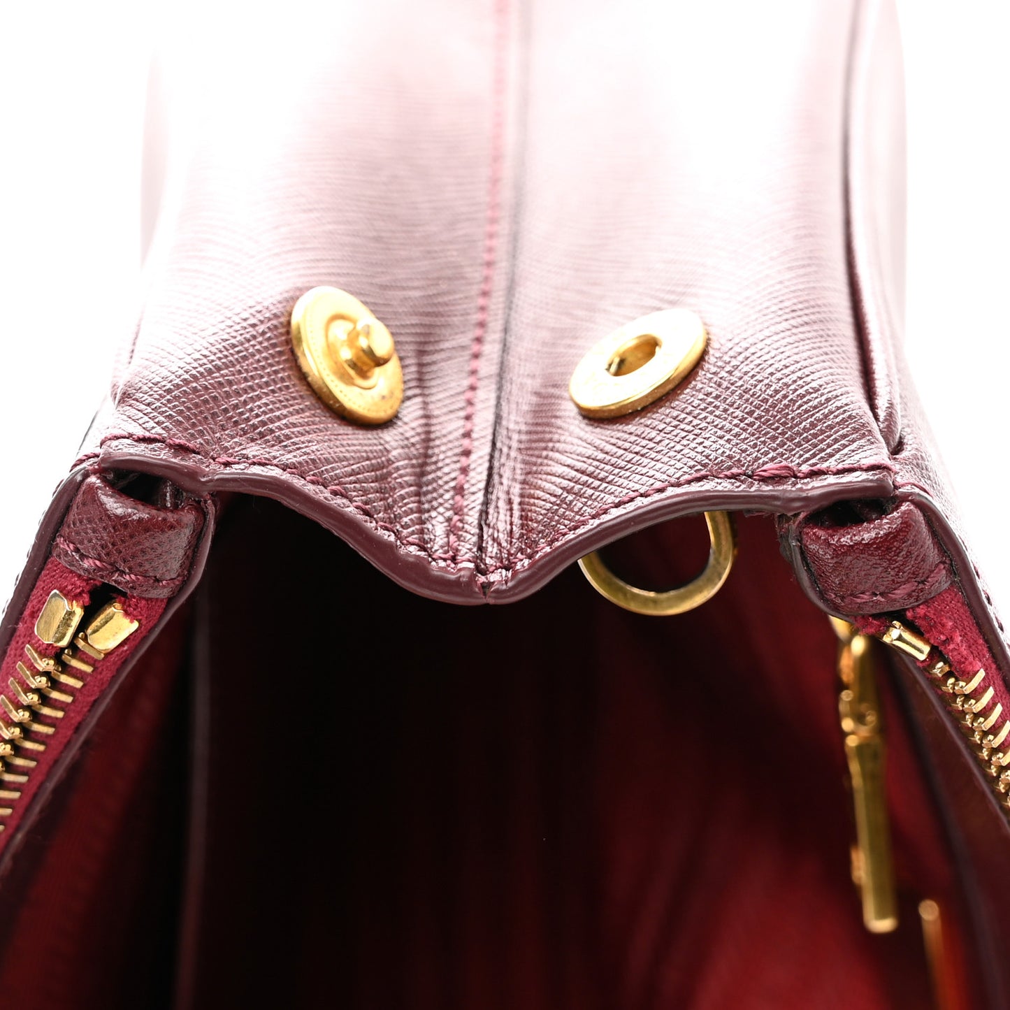Saffiano Mini Galleria Double Zip Tote Granato