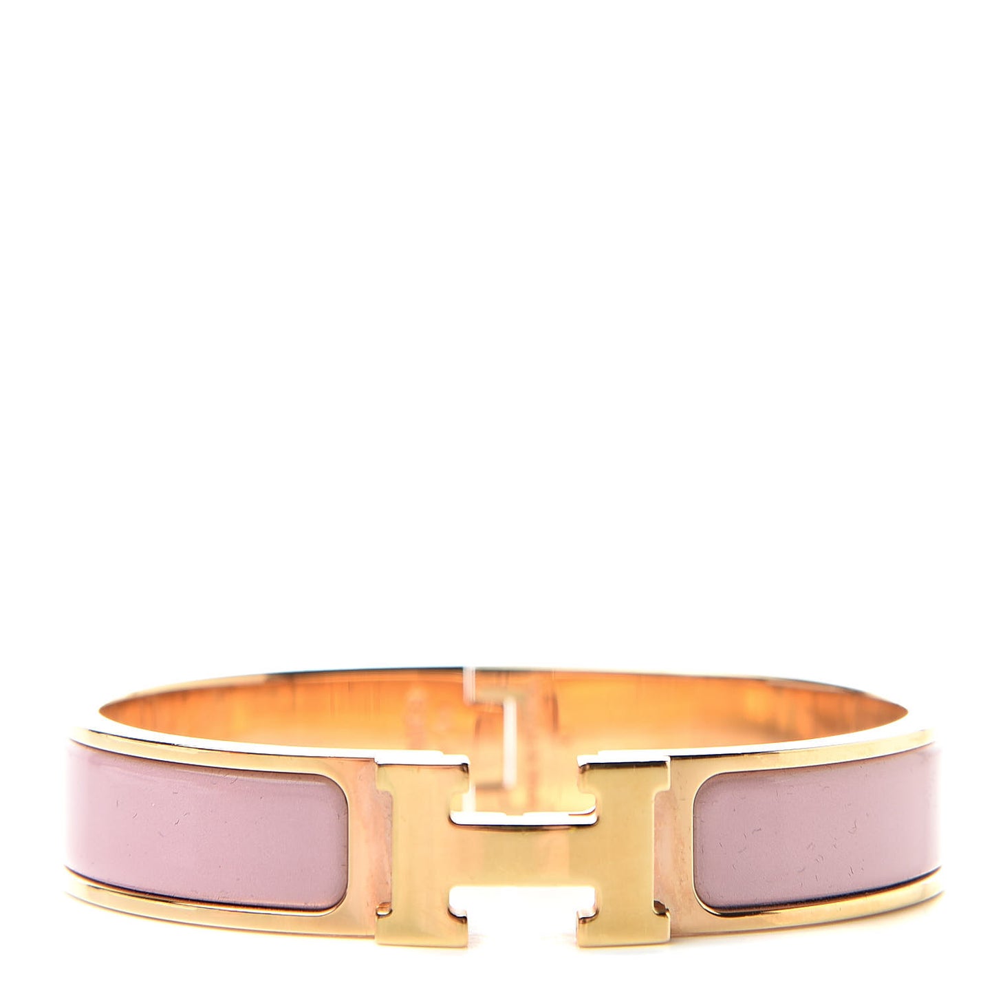 Enamel Narrow Clic Clac H Bracelet PM Rose Nacarat