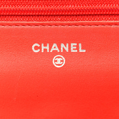 Chanel Patent Quilted Brilliant Wallet On Chain WOC Red 6 of 10