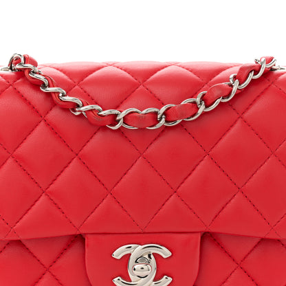 Chanel Lambskin Quilted Mini Square Flap Red 8 of 12