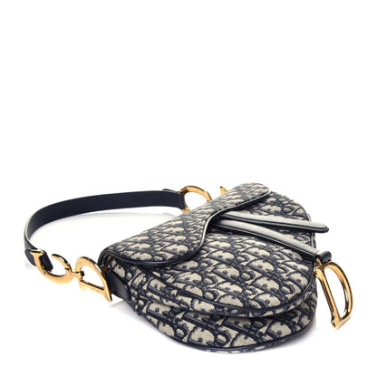 Christian Dior Oblique Saddle Bag Blue 4 of 9