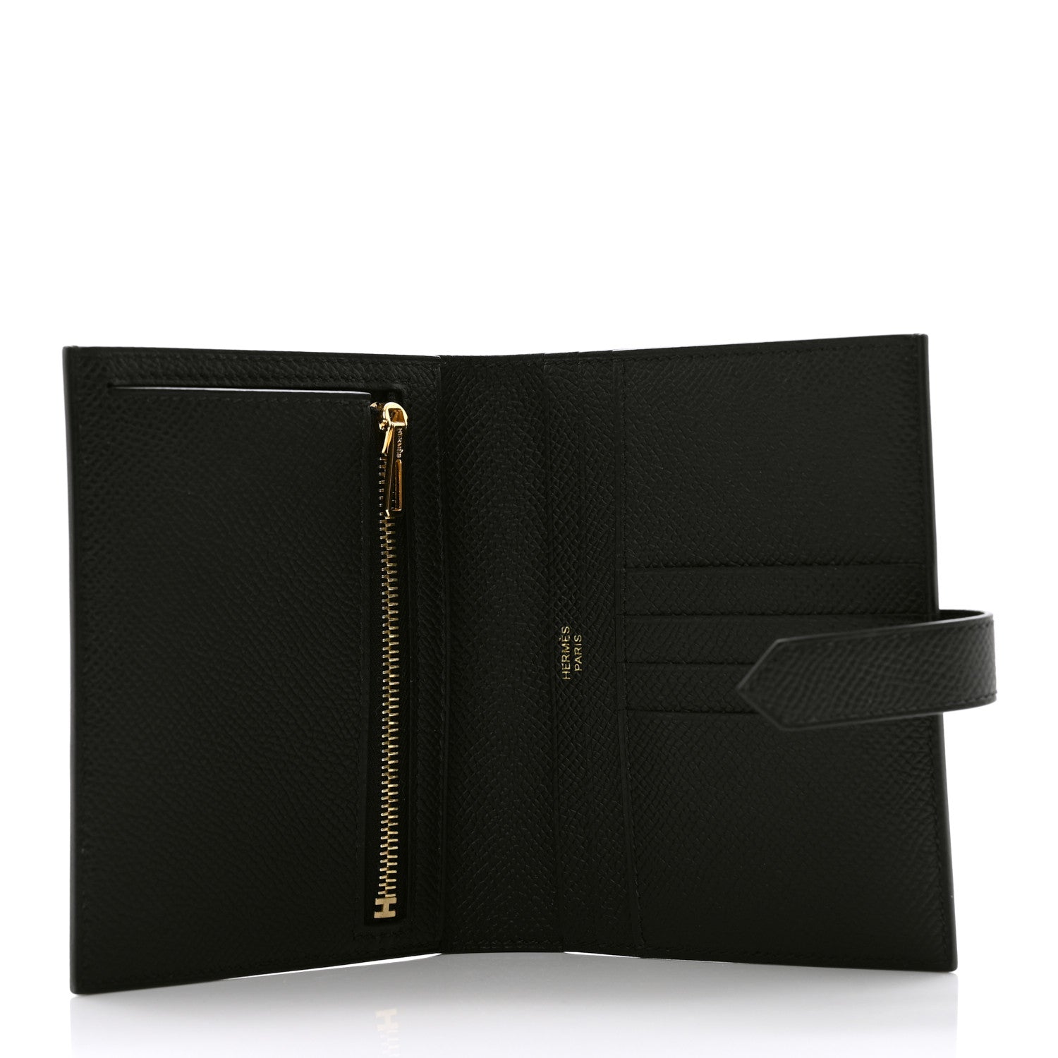 Hermes Epsom Bearn Compact Wallet Black 5 of 8