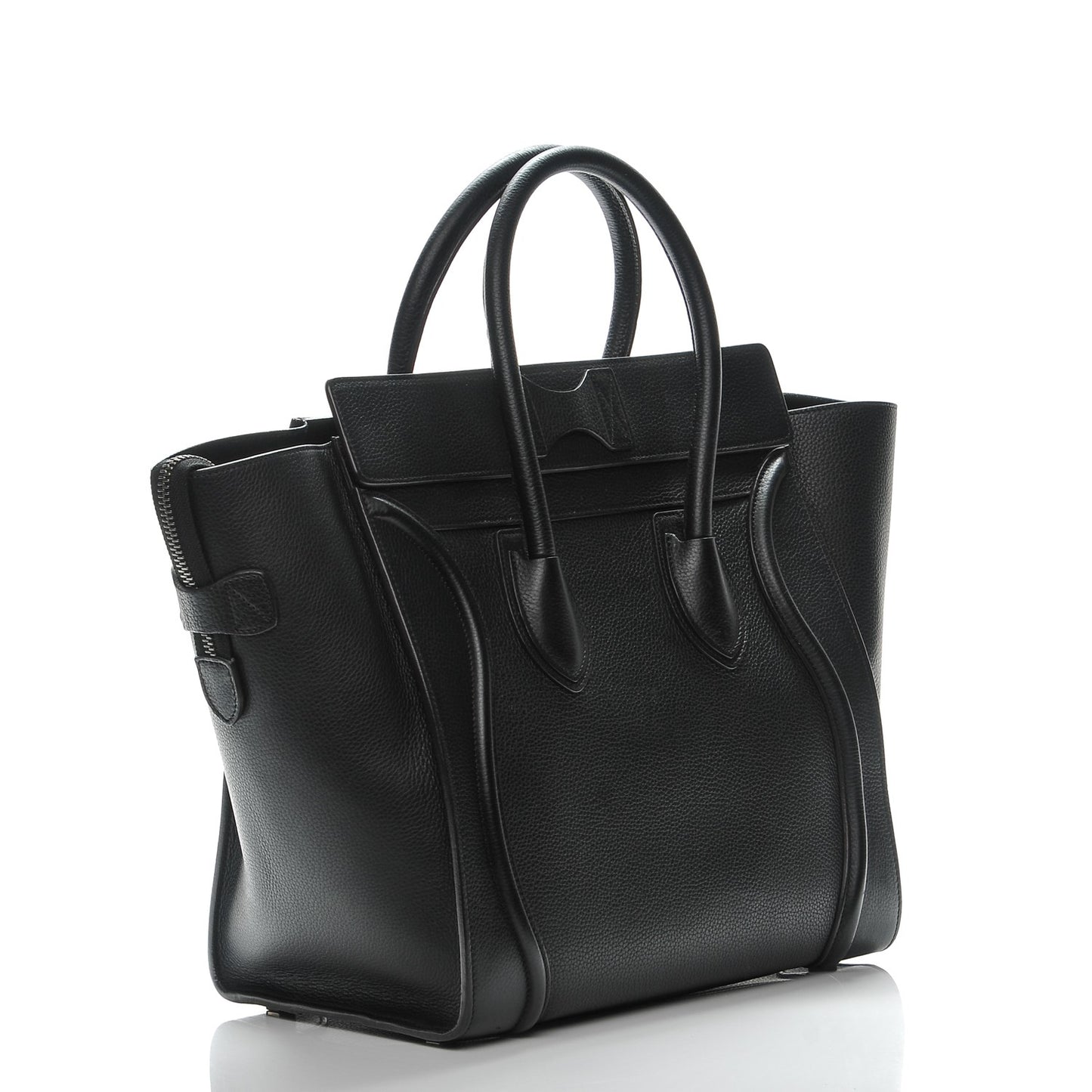 Drummed Calfskin Mini Luggage Black