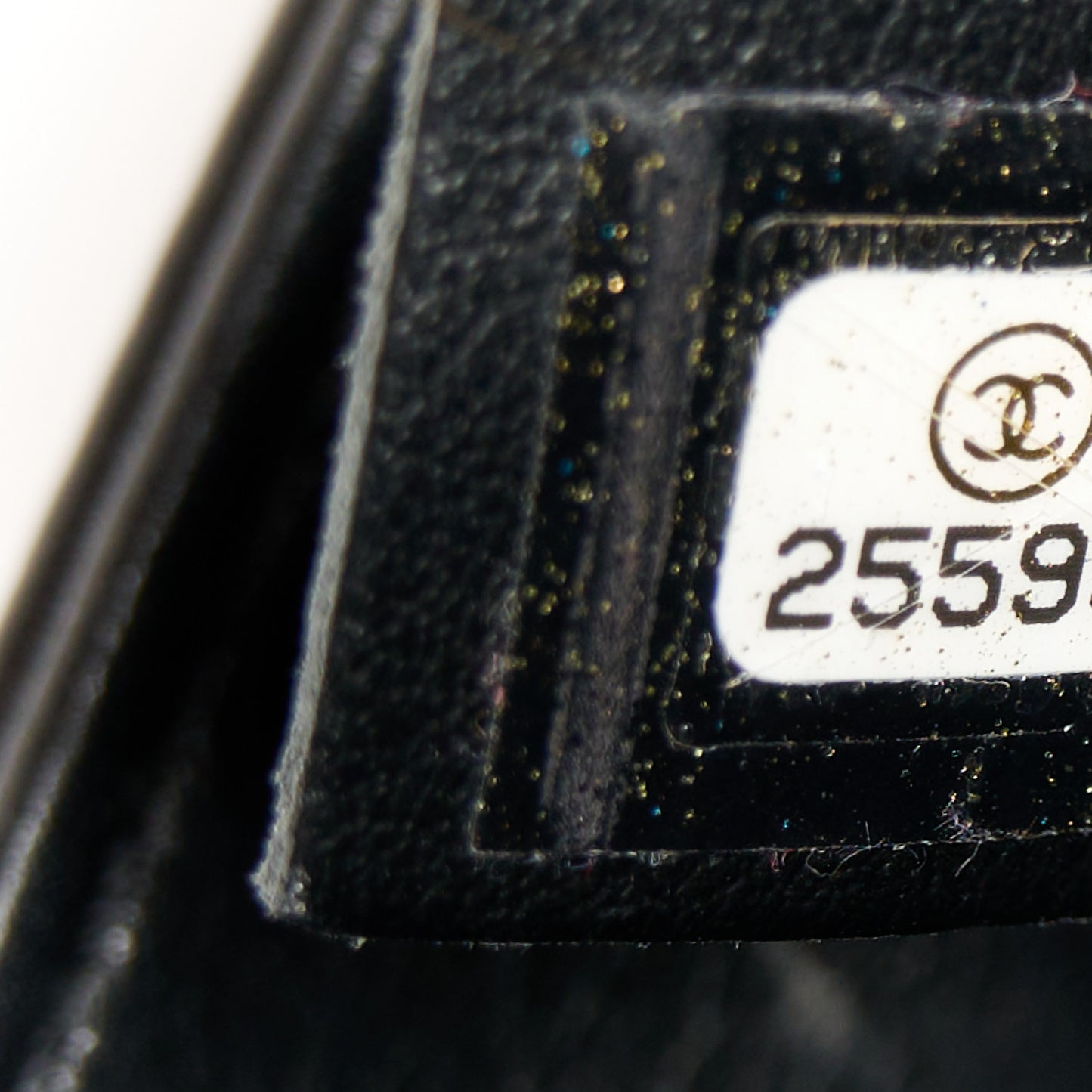 Calfskin Studded Chevron Quilted Flap Black