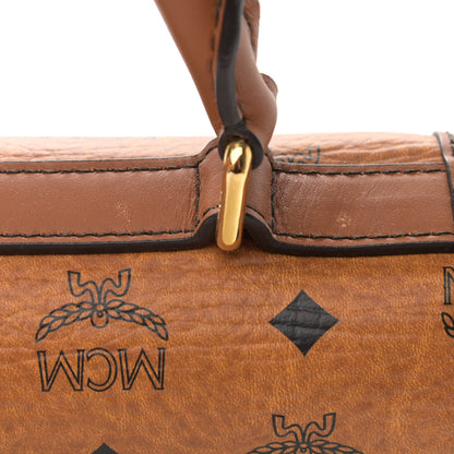 MCM Visetos Top Handle Satchel Cognac 8 of 11