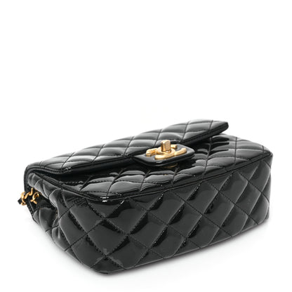 Chanel Patent Enamel Quilted Small Coco Hearts Square Flap Black 3 of 8