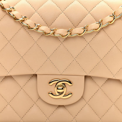 Chanel Lambskin Quilted Medium Double Flap Beige 8 of 11