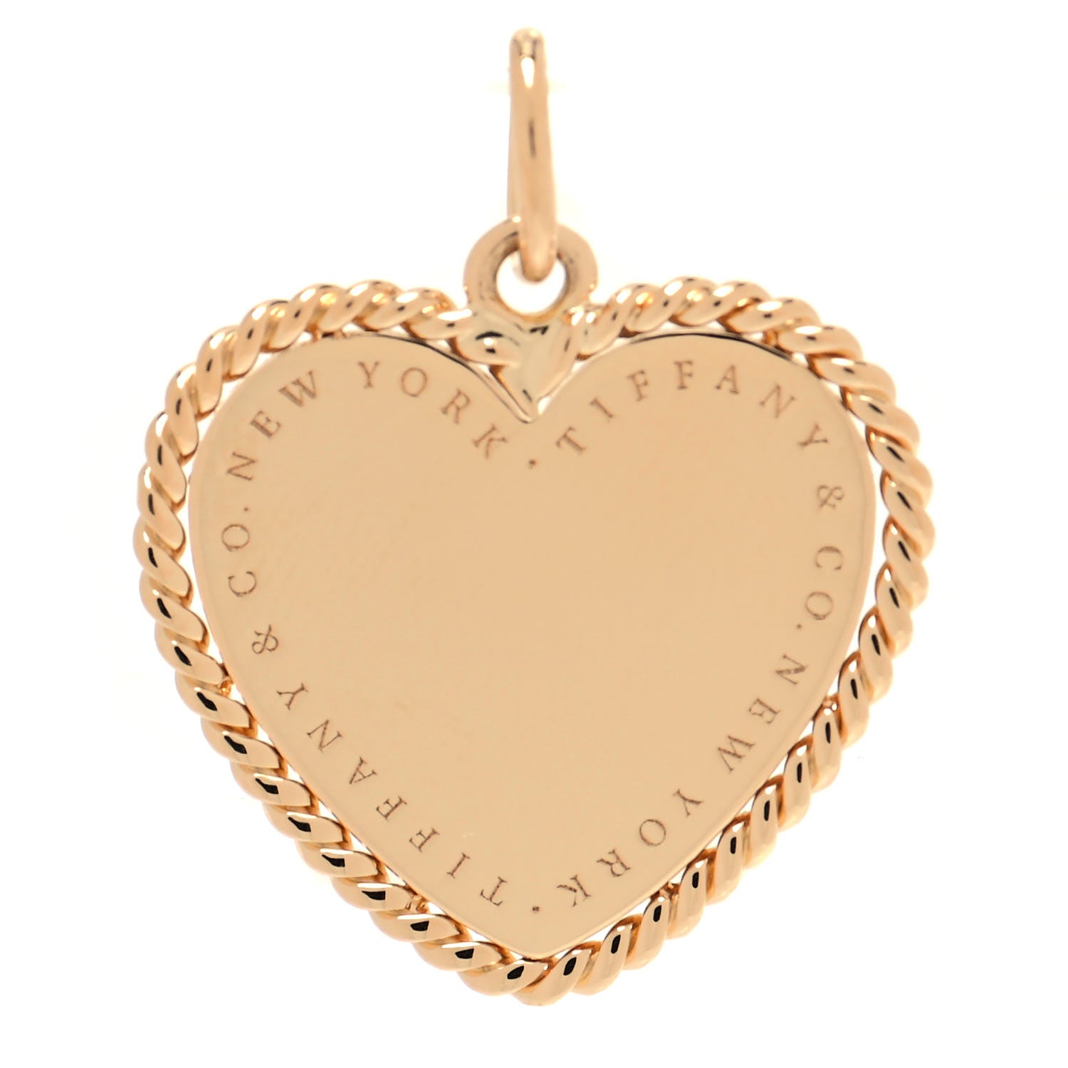 Tiffany 18K Yellow Gold Twist Heart Charm 1 of 3