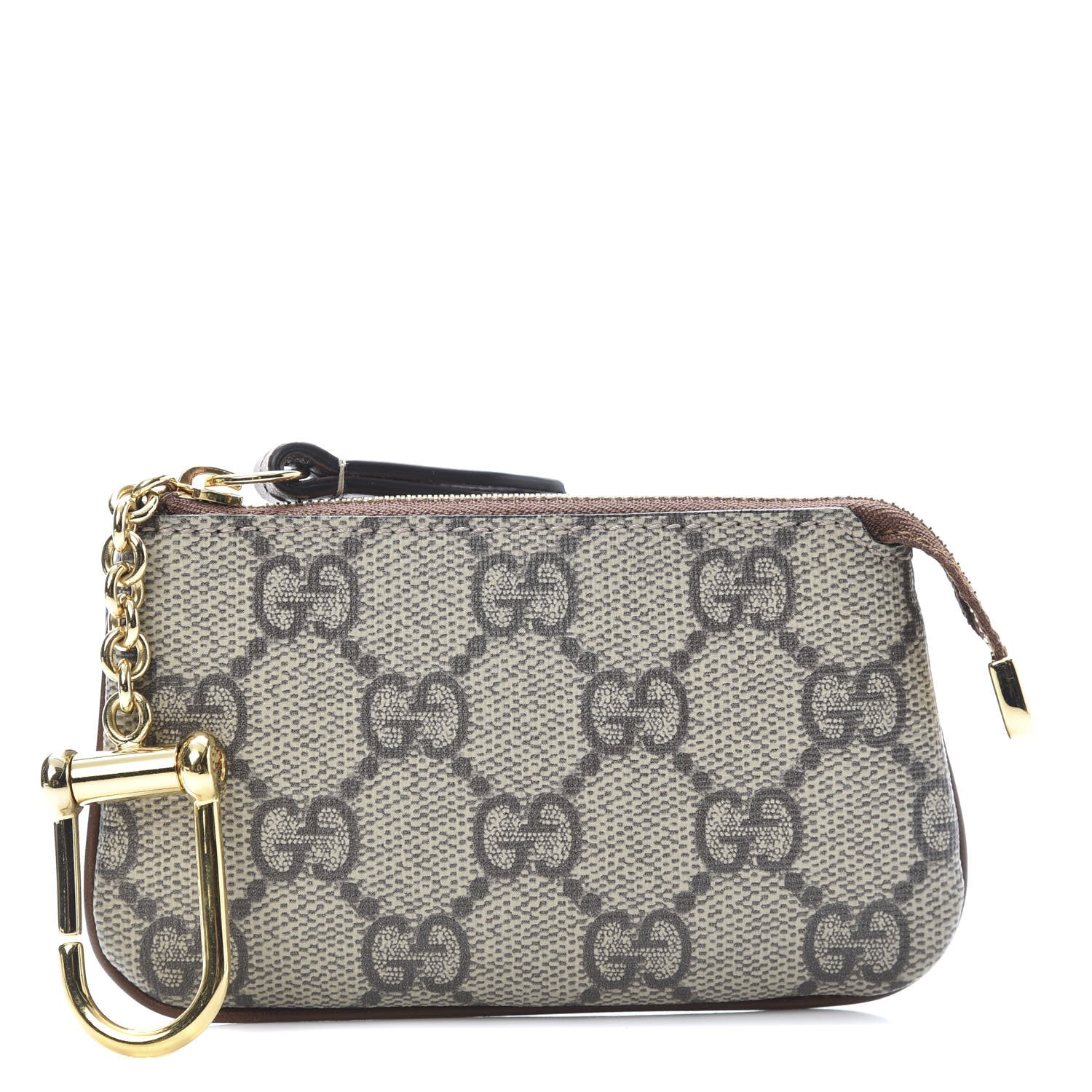 Gucci GG Supreme Monogram Key Case Beige Ebony Cuir 1 of 8
