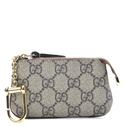 Gucci GG Supreme Monogram Key Case Beige Ebony Cuir 1 of 8