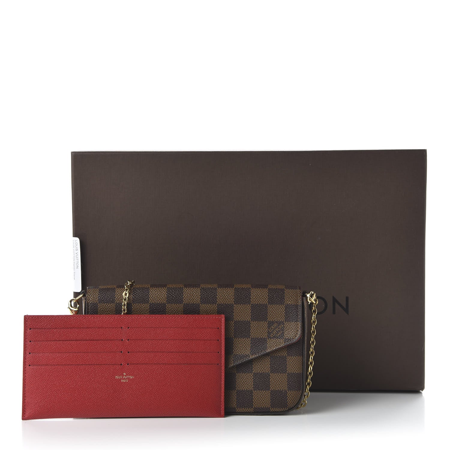 Louis Vuitton Damier Ebene Pochette Felicie Chain Wallet 10 of 10