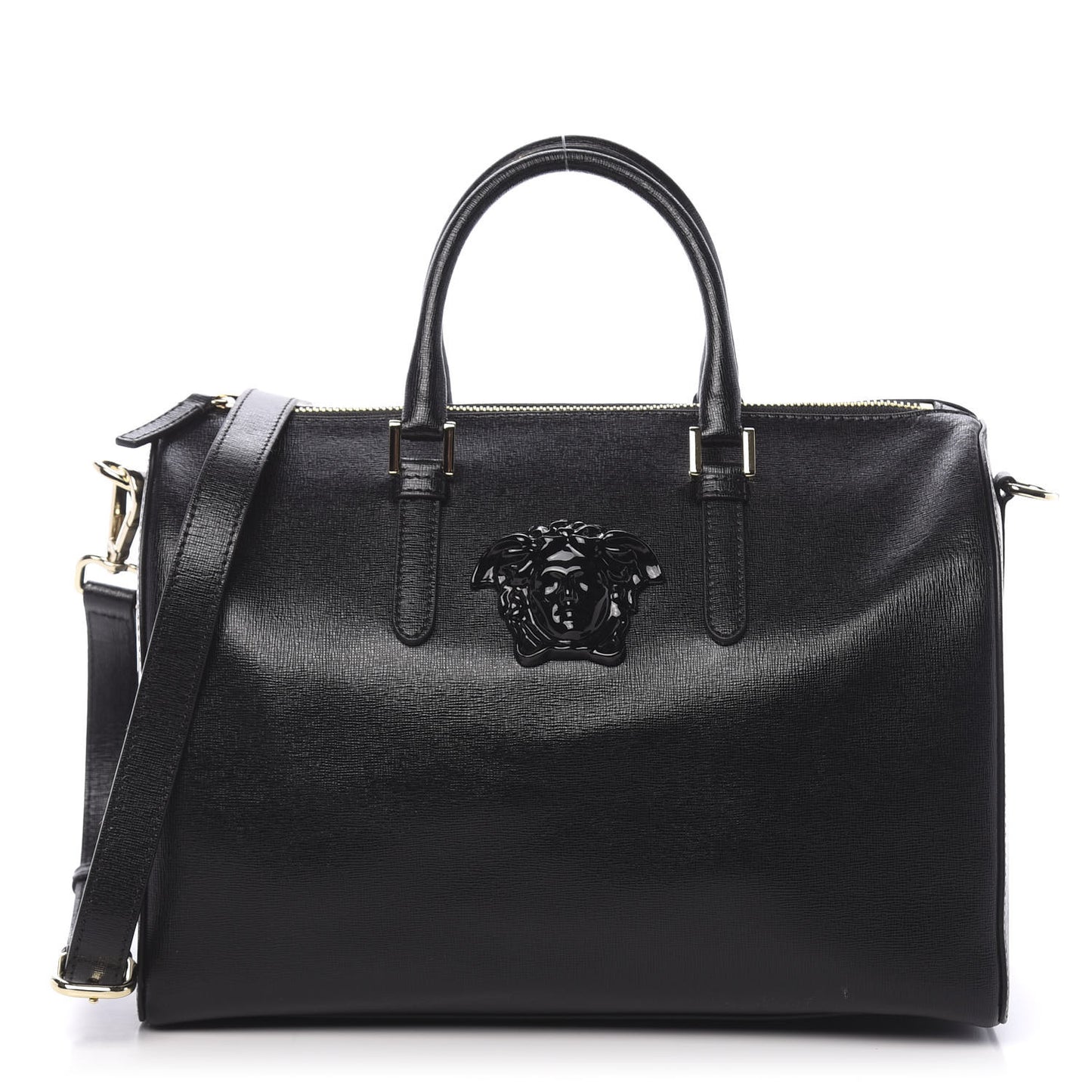 Saffiano Calfskin Palazzo Duffle Bag Black