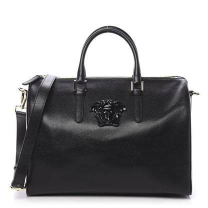 Versace Saffiano Calfskin Palazzo Duffle Bag Black 1 of 11