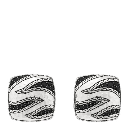 John Hardy Sterling Silver Black Sapphire Macan Cufflinks 1 of 4