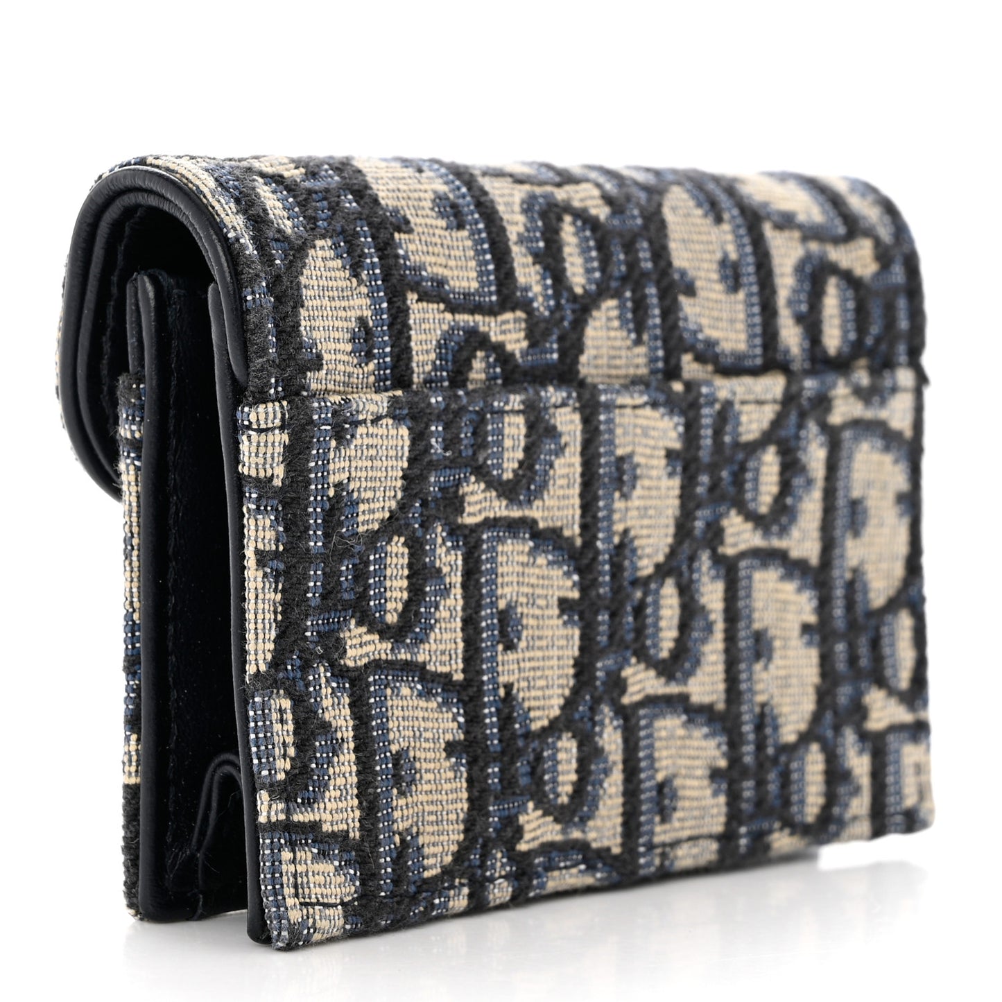Oblique Saddle Card Holder Blue
