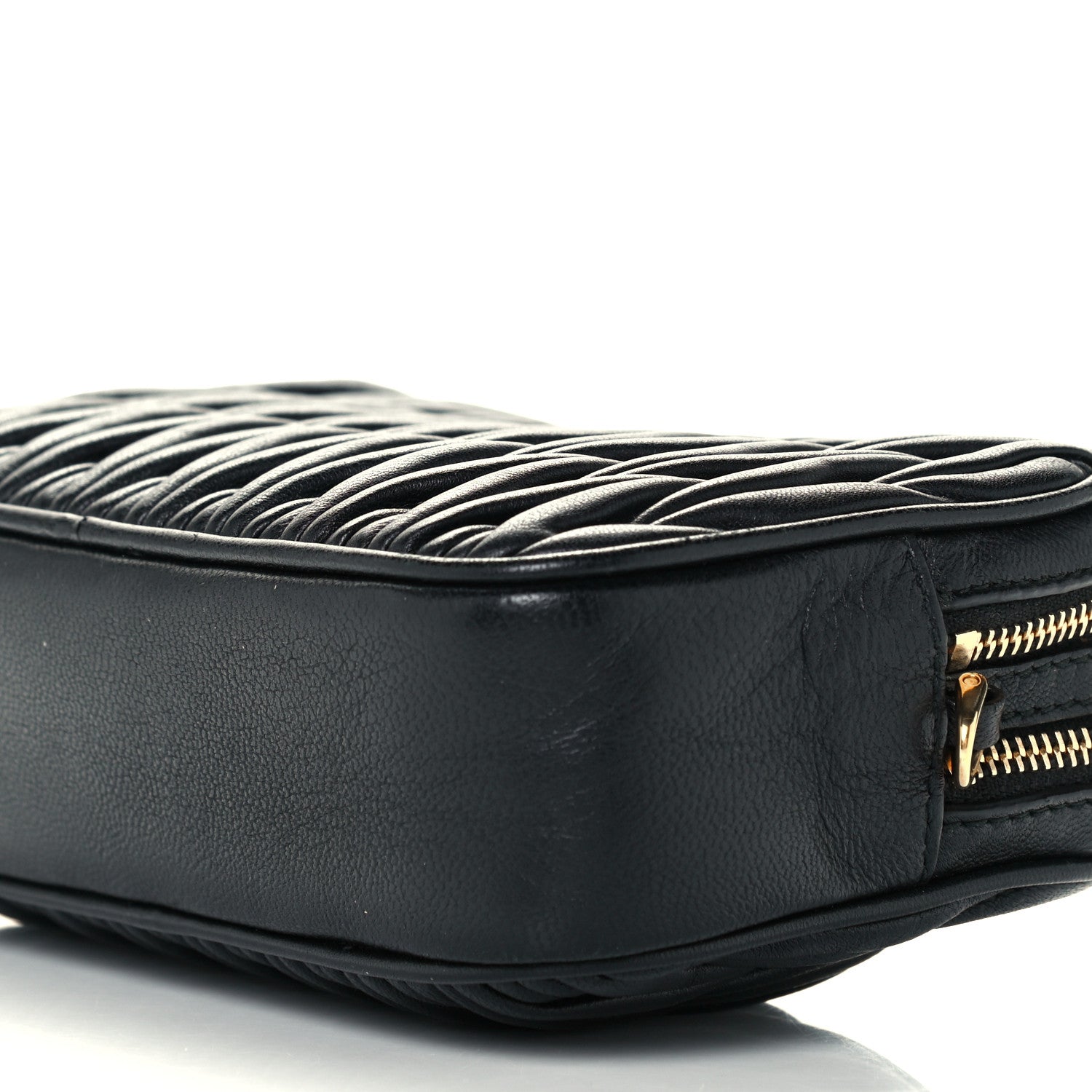 Miu Miu Nappa Matelasse Double Zip Pochette Clutch Black 11 of 14