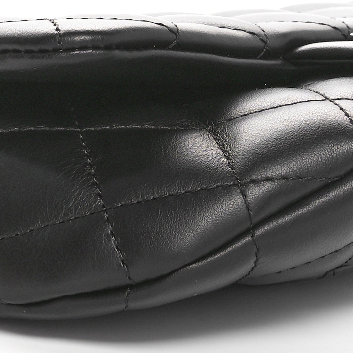 Calfskin Quilted CC Uniform Flap Belt Bag Black