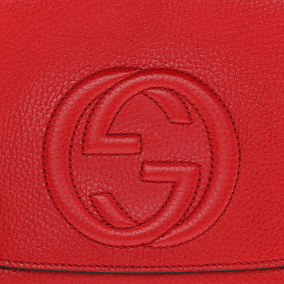 Gucci Pebbled Calfskin Medium Soho Flap Crossbody Vibrant Red 8 of 10