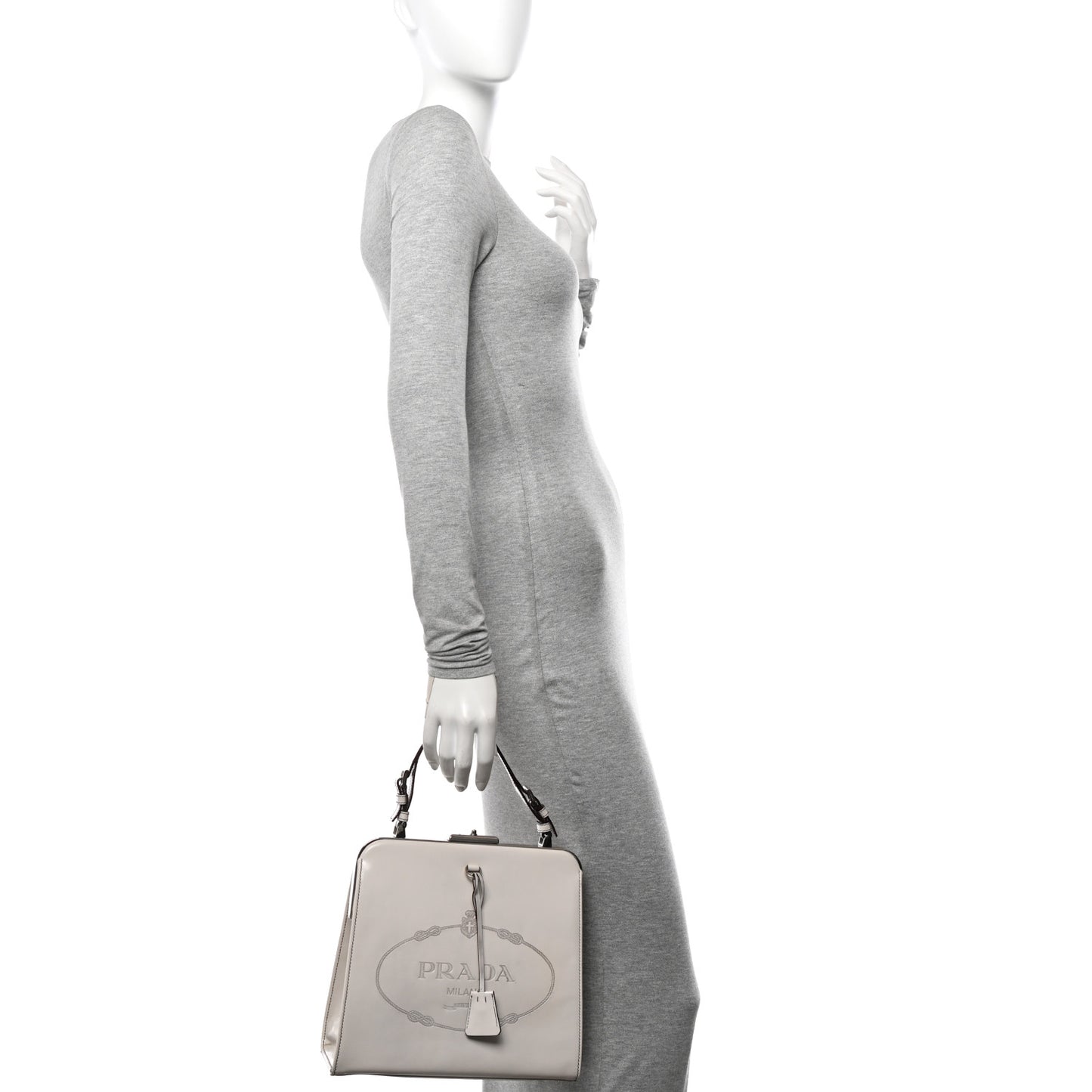 Spazzolato Logo Print Framed Bag Quarzo