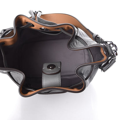 MCM Calfskin Ottomar Monogram Small Essential Bucket Charcoal 7 of 8