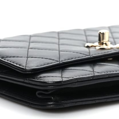 Chanel Lambskin Quilted Trendy CC Wallet On Chain WOC Black 9 of 10
