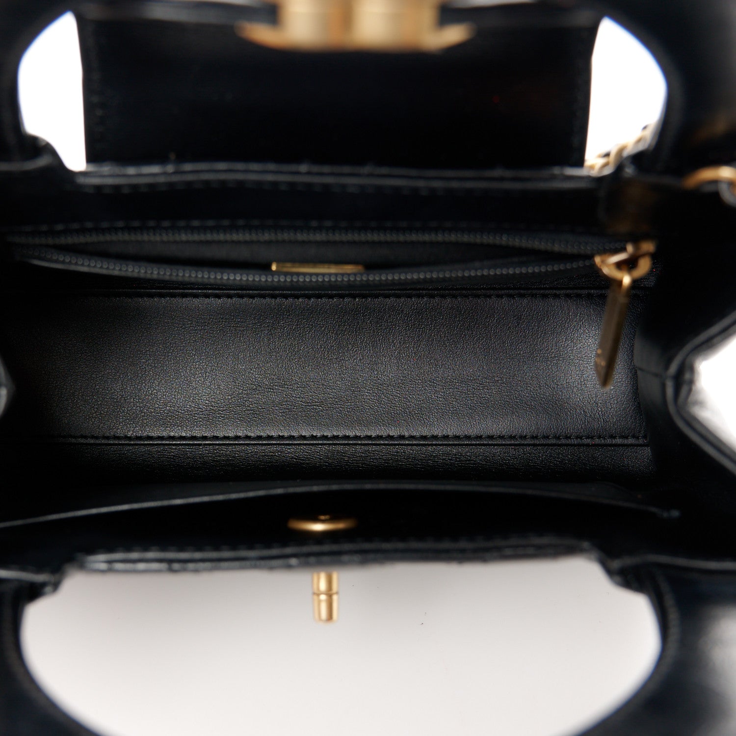 Chanel Shiny Aged Calfskin Quilted Nano Kelly Shopper Black 5 of 11