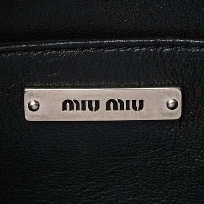Miu Miu Velvet Matelasse Pearl Embellished Chain Clutch Black 5 of 8