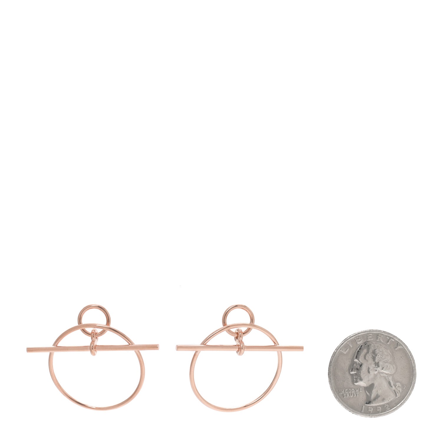 Hermes 18K Rose Gold PM Loop Earrings 2 of 5