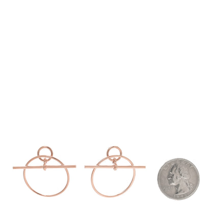Hermes 18K Rose Gold PM Loop Earrings 2 of 5