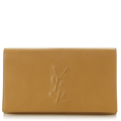 Saint Laurent Calfskin Large Belle De Jour Clutch Taupe 1 of 7
