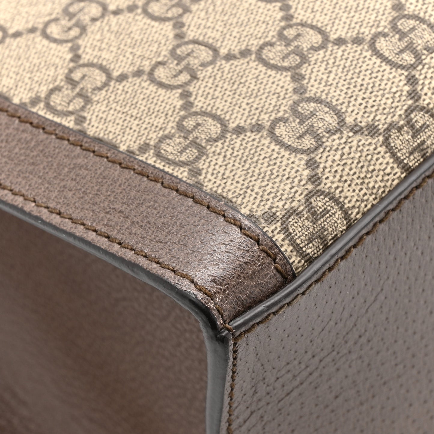 GG Supreme Monogram Web Ophidia Vertical Tote Brown
