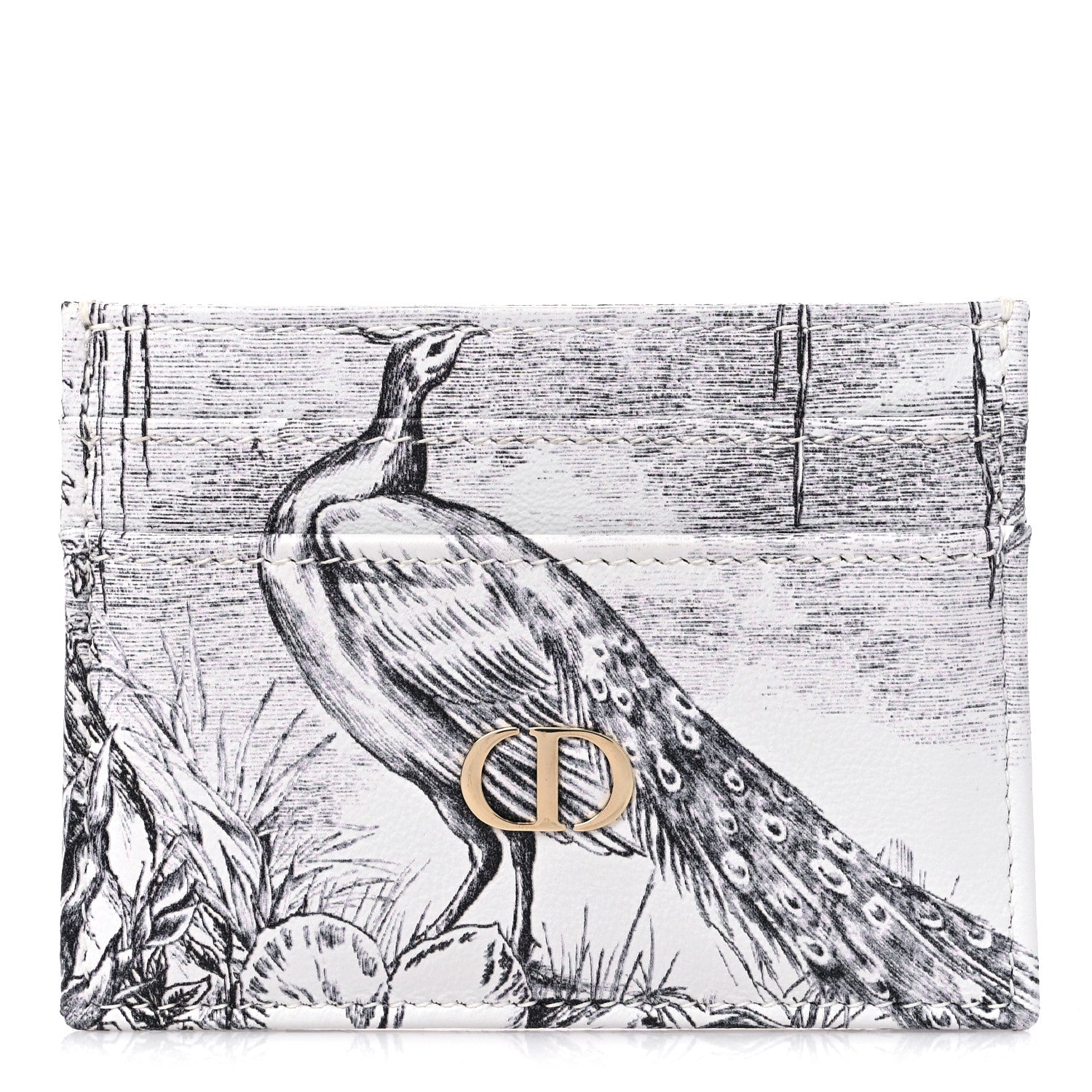 Christian Dior Calfskin Printed Toile De Jouy Lady Dior Card Holder Blue 1 of 9