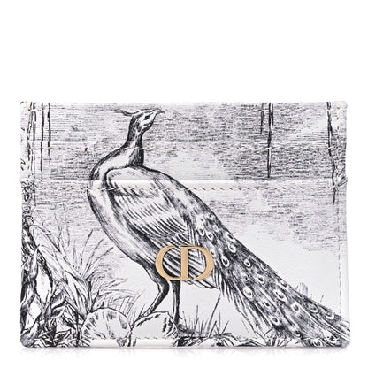 Christian Dior Calfskin Printed Toile De Jouy Lady Dior Card Holder Blue 1 of 9