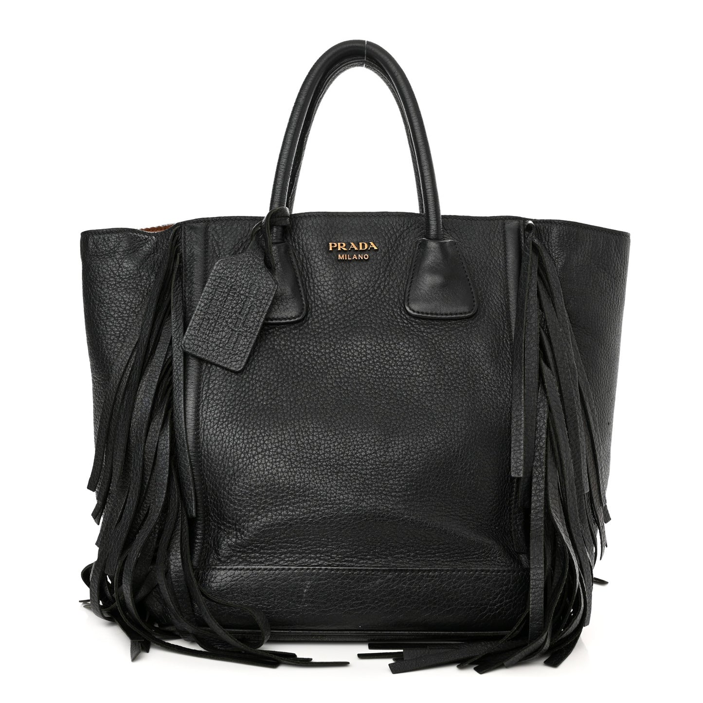 Cervo Deerskin Fringe Tote Black
