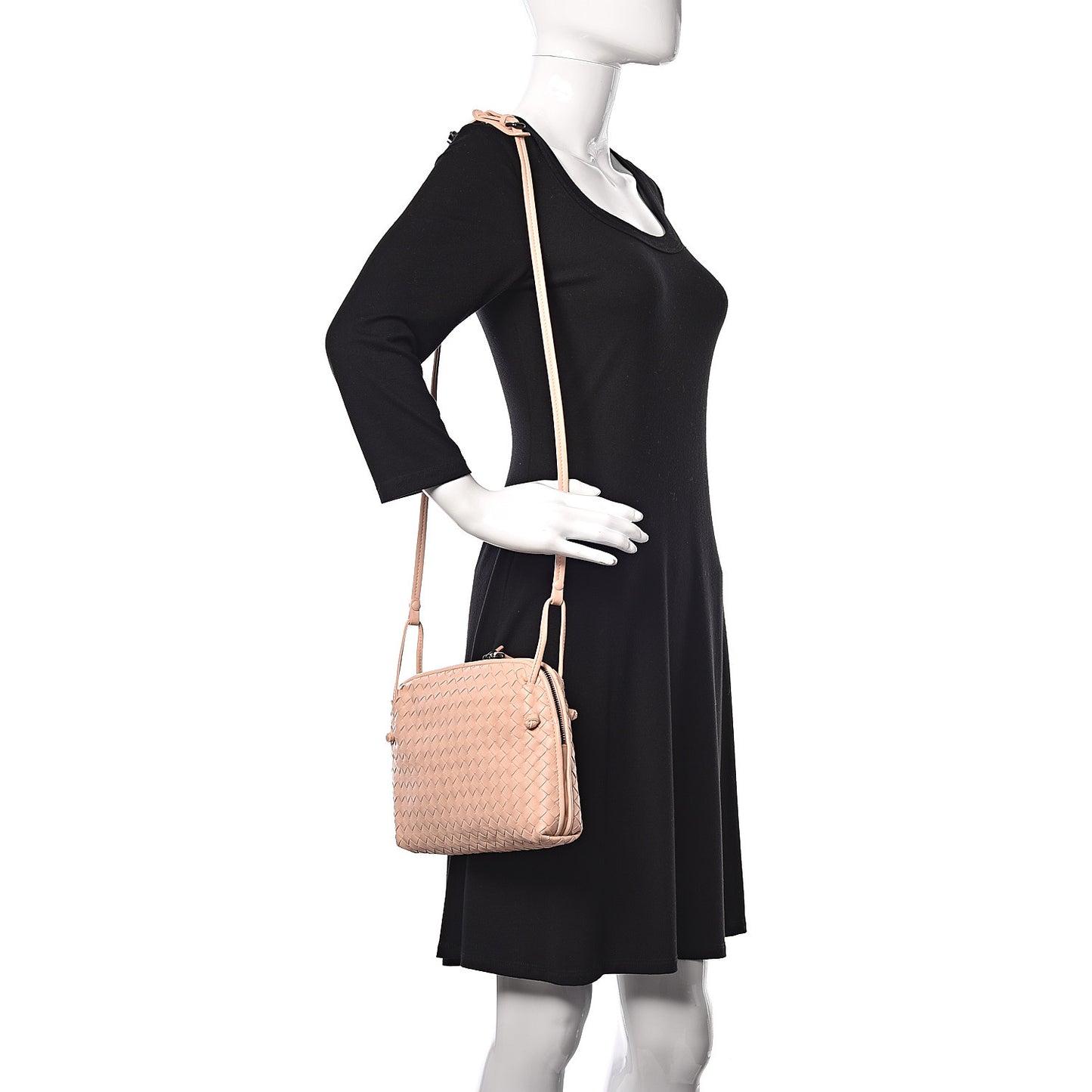 Nappa Intrecciato Nodini Crossbody Messenger Flamingo