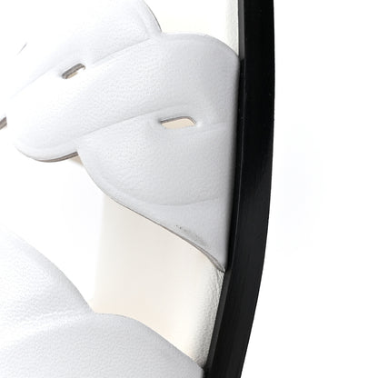Hermes Nappa Womens Grace Sandals 36.5 White 10 of 12
