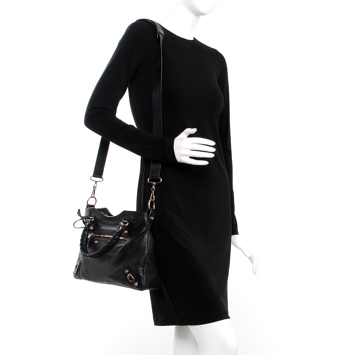 Balenciaga Agneau Giant 12 Rose Gold Hardware Town Black 2 of 7