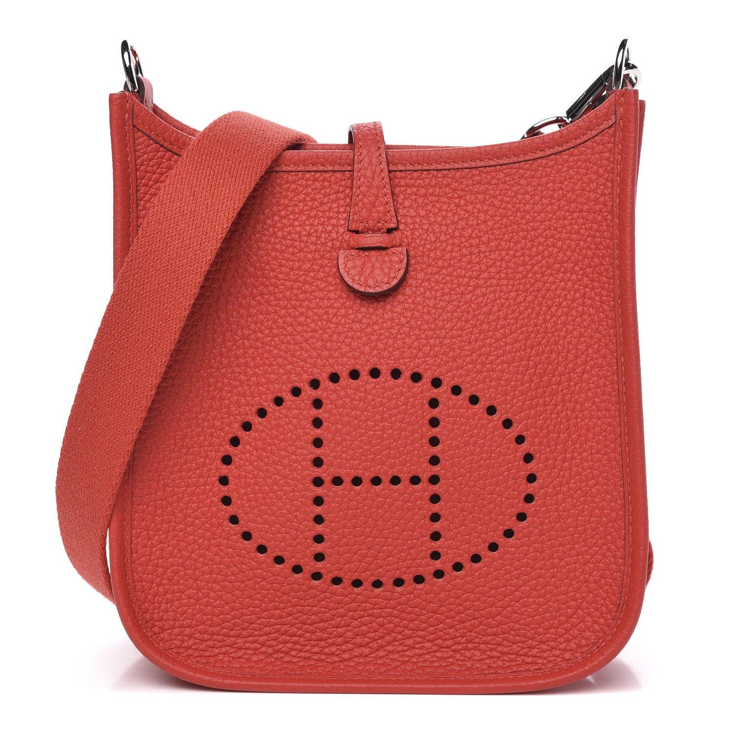 Hermes Taurillon Clemence Evelyne TPM Rouge Tomate 1 of 10