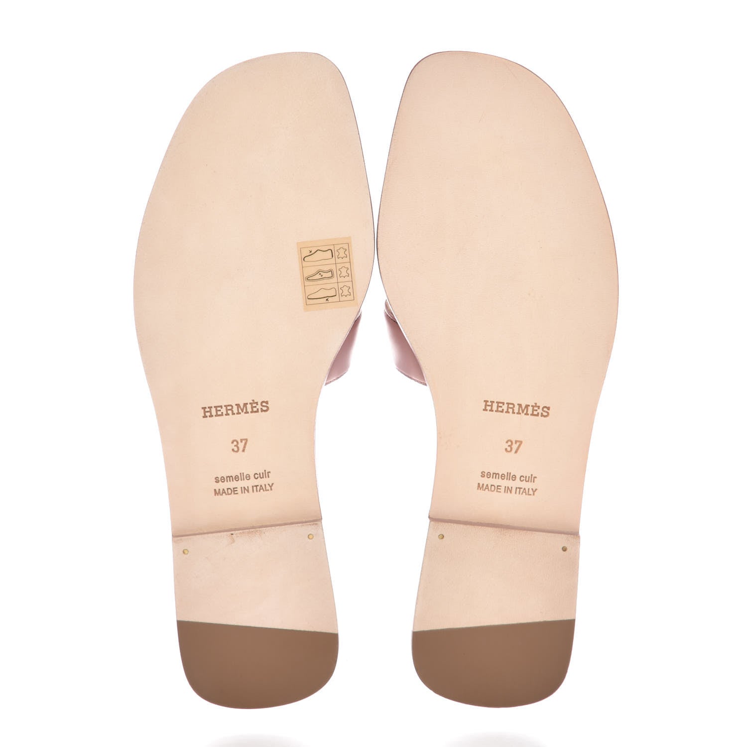 Hermes Box Calfskin Oran Sandals 37 Black Vieux Rose 5 of 10