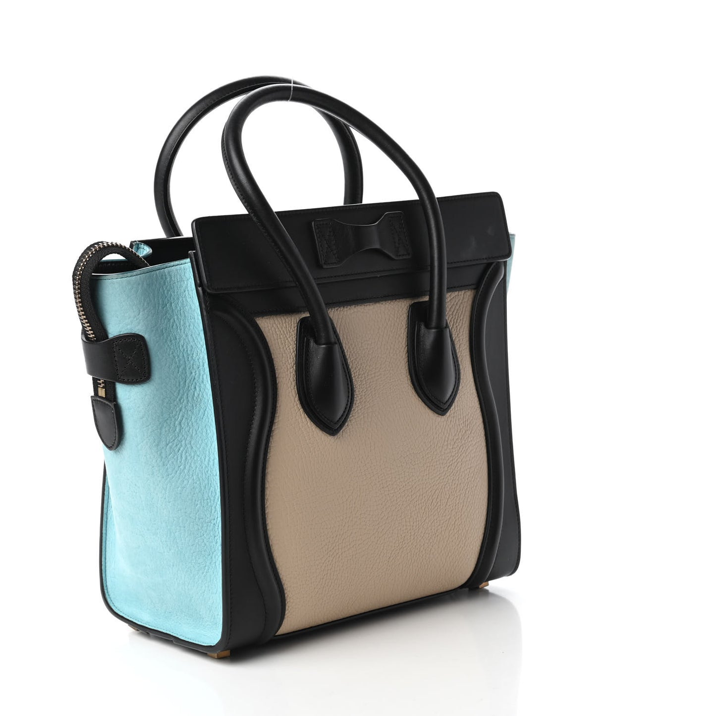 Bullhide Drummed Calfskin Micro Tri-Color Luggage Antarctic