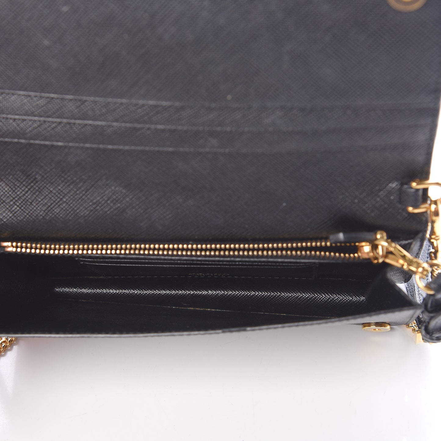 Saffiano Metal Mini Flap Crossbody Wristlet Bag Black