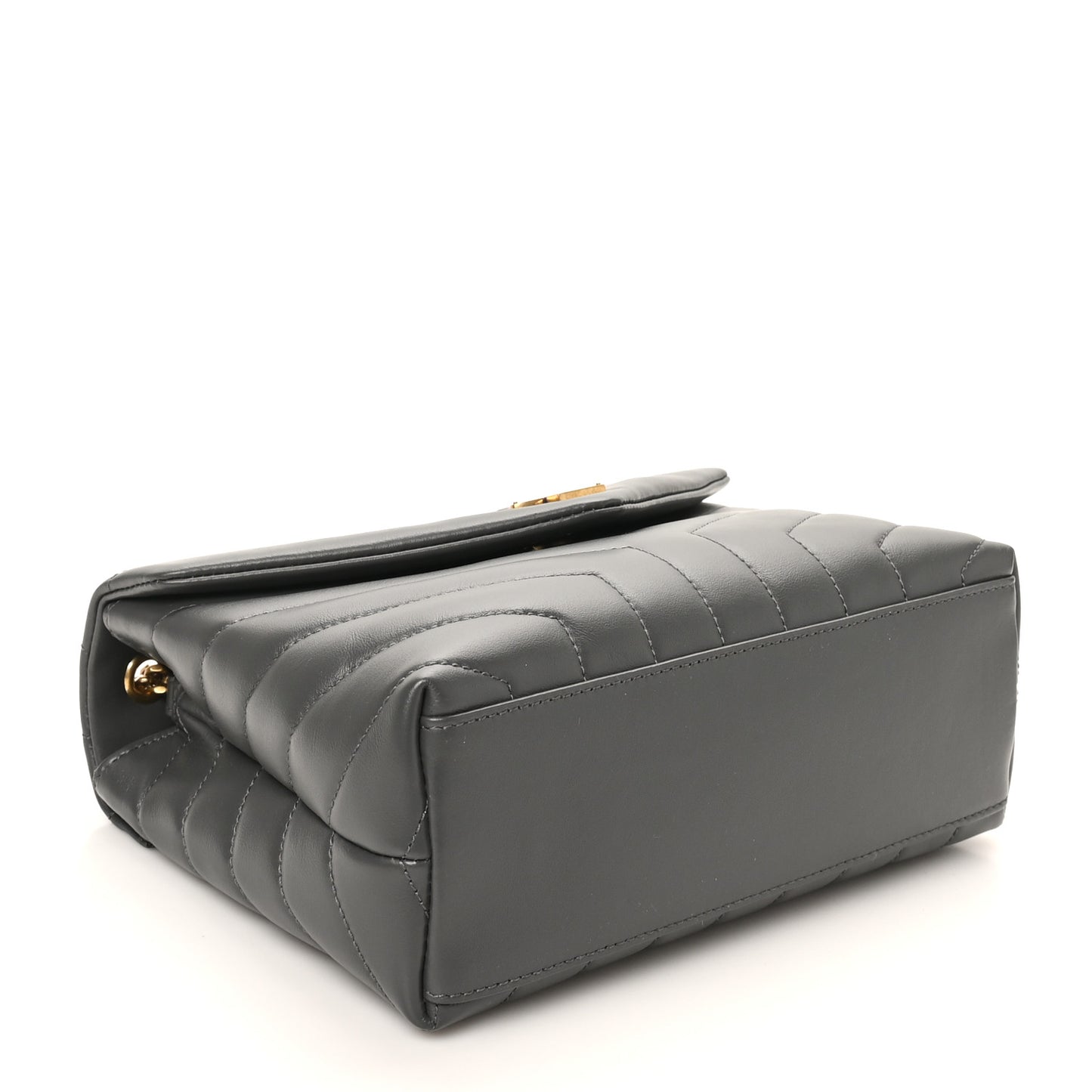 Calfskin Y Quilted Monogram Small Loulou Chain Satchel Storm